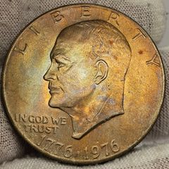 USA United States 1776-1976 Eisenhower 1 Ike Dollar Apollo 11 Moon  Landing Beautiful Natural Toning