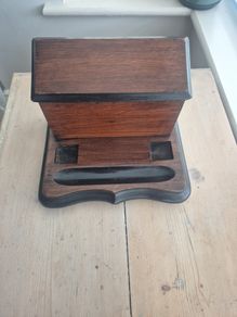antique victorian writing compendium-all original-stationery and inkstand