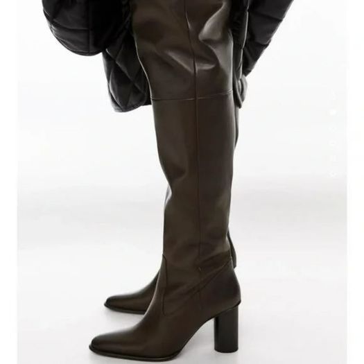 Zara Leather Over The Knee Boots