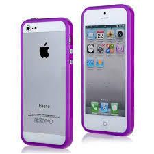 Hard Plastic Rubber Bumper Case with Metal Buttons for Apple Iphone 5 Free Screen Protector Front Back