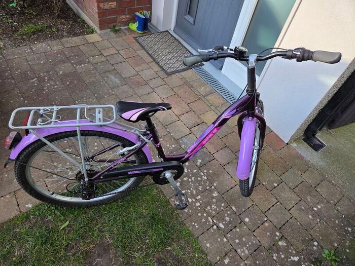 24" Purple Style Bike with Rack and Mudguards
