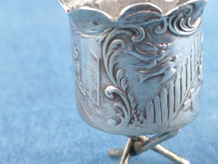 Miniature 19th century 800 silver chalice