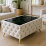 Coffee table with glass and metal legs Image 5