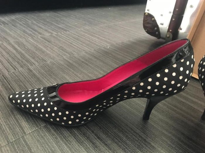 Vintage Unworn Red or Dead Polka Dot Heels & Clutch