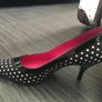 Vintage Unworn Red or Dead Polka Dot Heels & Clutch Image 3