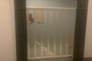 Heavy large black glass mirror