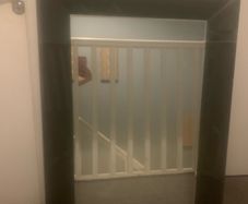 Heavy large black glass mirror