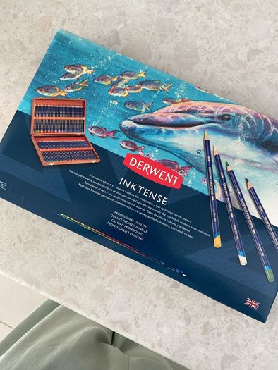 Brand New Derwent pencils in wooden case