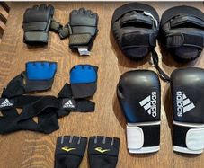 Boxing Accessories Bundle - Gloves, Mitts, Hand Wraps (Adidas, Everlast, Decathlon)