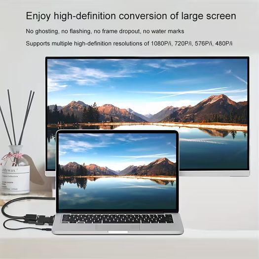 HDTV to VGA Adapter with Audio Output - Plug & Play Converter for Laptops, PCs, Monitors, Projectors, HDTVs, Chromebooks, Roku, Xbox (Includes 3.5mm Stereo Cable)