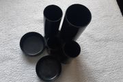 Q-Connect Desk Tidy 6 Compartment Tubes Black Home Office School College