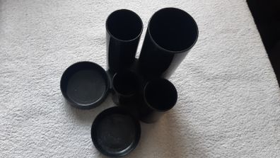 Q-Connect Desk Tidy 6 Compartment Tubes Black Home Office School College