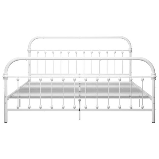 Bed Frame White Metal 180x200 cm