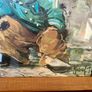 Vintage Teak Framed Certified Art print behind Glass Big Eye Art The Dropouts by Michael Thomas 1969 Image 5