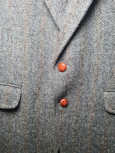 vintage mens Harris Tweed wool coat blazer jacket Size 44 short 100% scottish wool handwoven