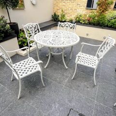 Cast Aluminium Garden Table and 4 Chairs
