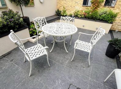 Cast Aluminium Garden Table and 4 Chairs