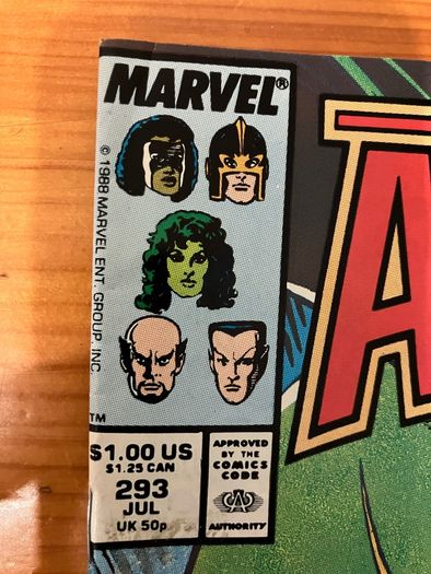 Comic: 'The Avengers' 293 / July 1988