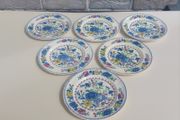 Beautiful Masons Patent Ironstone Set of Six Bread and Butter Plates in the Regency Pattern, Circa 1940 to 1950