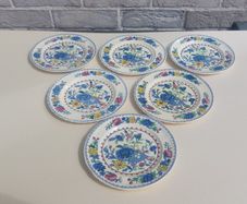 Beautiful Masons Patent Ironstone Set of Six Bread and Butter Plates in the Regency Pattern, Circa 1940 to 1950
