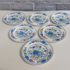 Beautiful Masons Patent Ironstone Set of Six Bread and Butter Plates in the Regency Pattern, Circa 1940 to 1950