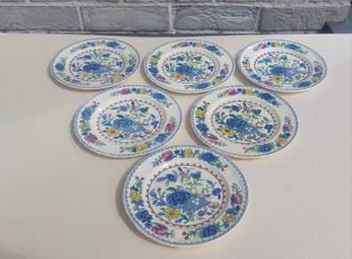 Beautiful Masons Patent Ironstone Set of Six Bread and Butter Plates in the Regency Pattern, Circa 1940 to 1950