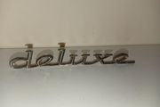 Classic Car " DELUXE " CAR BADGE, Good condition with 2 mounting pins vintage