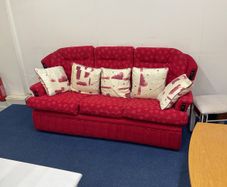 red sofa