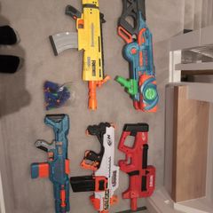 5 nerf guns with bullets