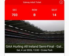 Cork V Galway Hurling tickets