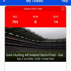 Cork V Galway Hurling tickets