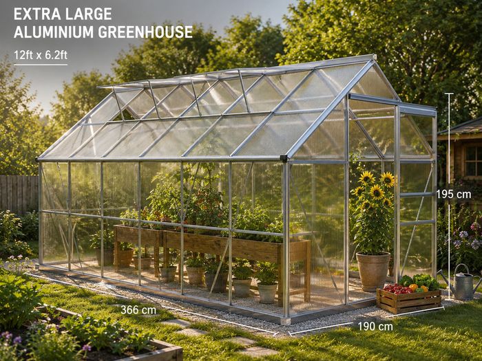 Greenhouse Aluminium 12ft x 6ft