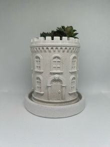 Handmade Concrete Castle Planter or decorative