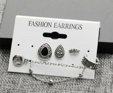 Rock Style Earrings - Set of 5 including an Ear Cuff