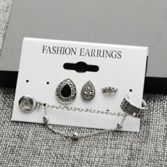 Rock Style Earrings - Set of 5 including an Ear Cuff
