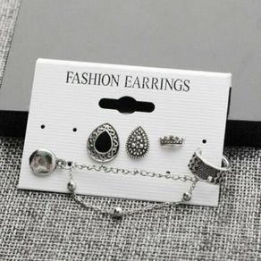Rock Style Earrings - Set of 5 including an Ear Cuff