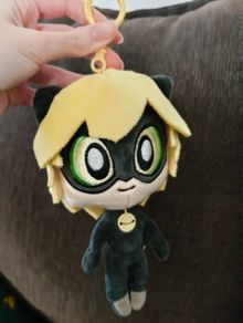 Miraculous Ladybug Cat Noir plush keychain