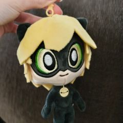 Miraculous Ladybug Cat Noir plush keychain