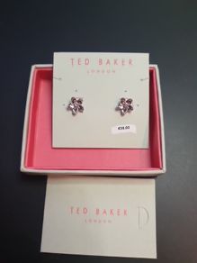 New Ted Backer earrings silver color RRP39 NEW & BOXED