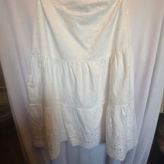 vintage Warehouse white midi skirt