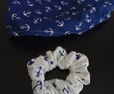 2 Items Handmade Set: Bandana + Scrunchie