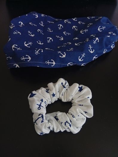 2 Items Handmade Set: Bandana + Scrunchie