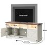 TV Stand Cabinet with Sockets, USB and LED, TV Cabinet Suitable for up to 65'' TV, with 4 Open Compartments and 2 Cabinets, Suitable for Living Room, 150 x 35 x 65cm, White Image 4