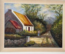 The old country road painting