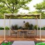 3 x 3m Retractable Roof Metal Pergola - Black Image 6