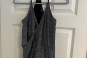 New Next Women's Black and Silver Sparkly Sleeveless Top - Size UK 8