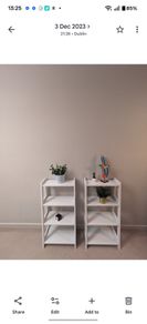 Pair of White 4 Tier Shelving Units  Display & Storage