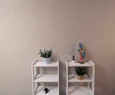 Pair of White 4 Tier Shelving Units  Display & Storage