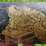 Vintage Japanese Oriental Wooden Lacquer Box Hand Painted Lidded Lid Rectangle Image 4