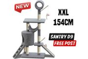 154cm Cat Tree Climbing Tower Scratching Post Grey